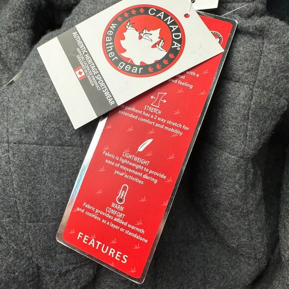 Canada Weathergear Men's Woolverton Fleece Quilted Shirt Jacket, Size M, Carbon - Picture 10 of 15